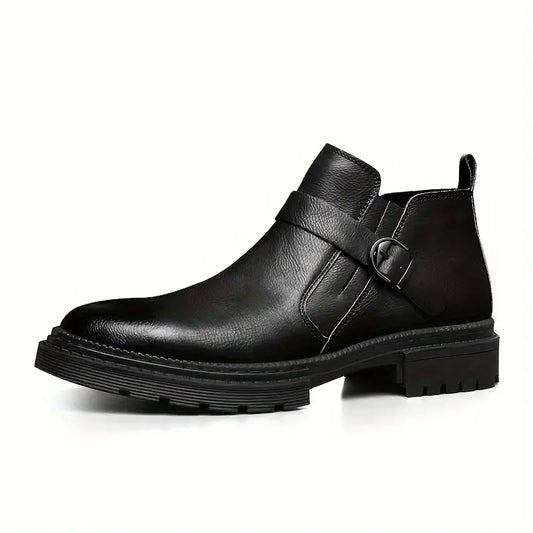 Fedde™ Bottes en Cuir Classiques pour Hommes avec Détail de Boucle