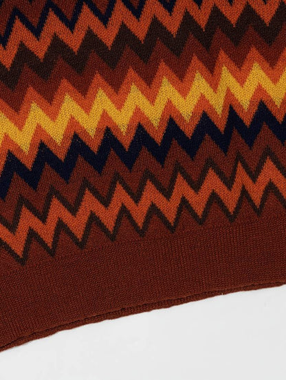 Pull Rétro avec Motif Zigzag