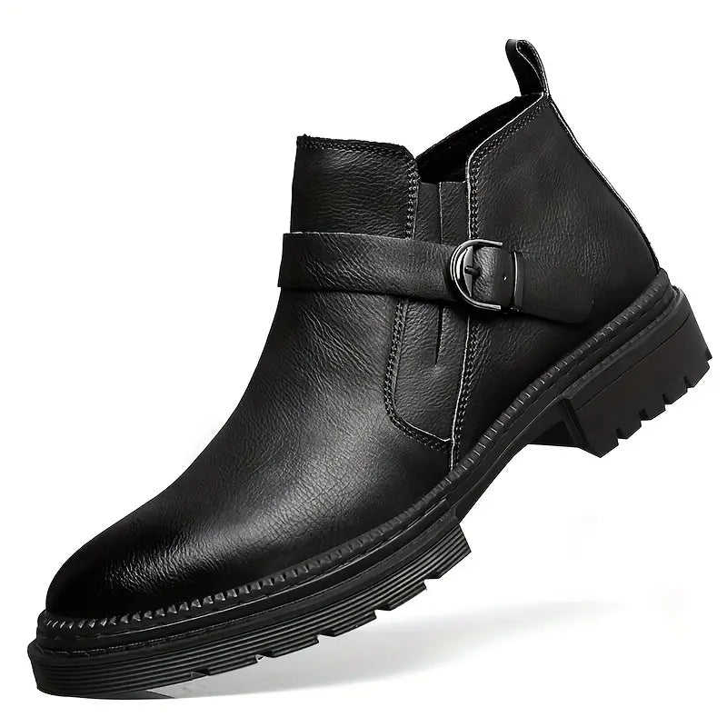 Fedde™ Bottes en Cuir Classiques pour Hommes avec Détail de Boucle