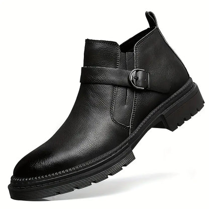 Fedde™ Bottes en Cuir Classiques pour Hommes avec Détail de Boucle