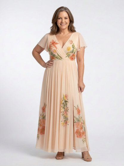 Robe Maxi Florale Plissée Calista