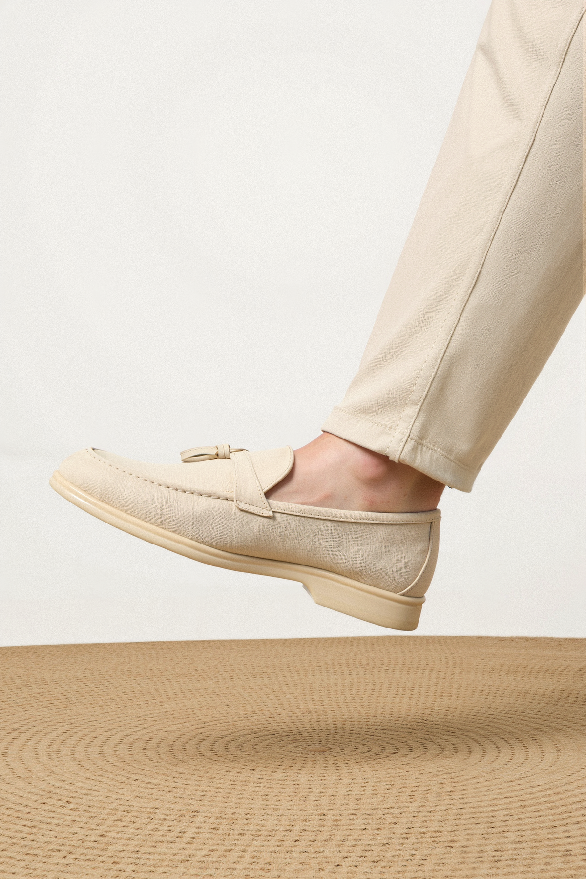 Mocassin Beige avec Franges – Élégant et Confortable