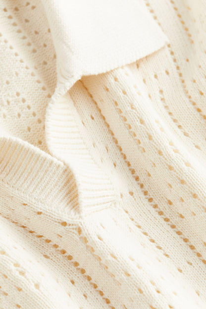 Pull élégant au crochet et à tricoter avec col polo