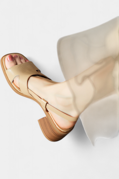 Milie Retro Square Toe Comfortable Comfortable Heeled Sandals (Sandales à talons confortables)