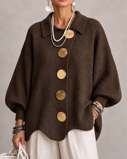 Karina - Cardigan Oversize à Col et Boutons