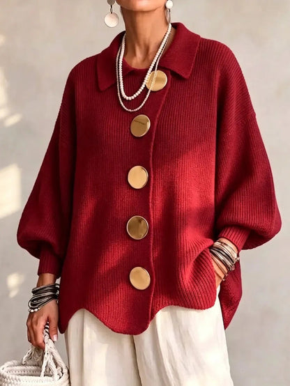 Karina - Cardigan Oversize à Col et Boutons