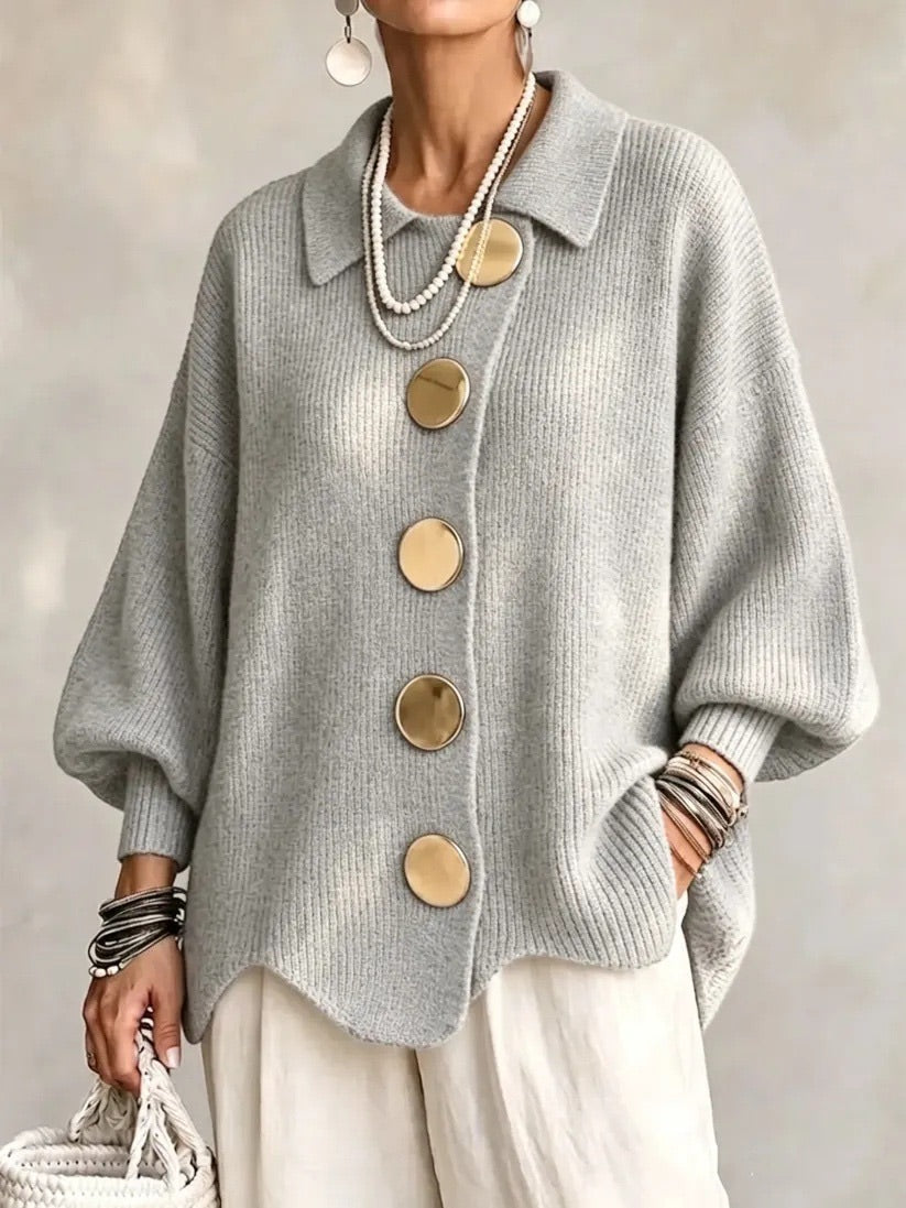 Karina - Cardigan Oversize à Col et Boutons