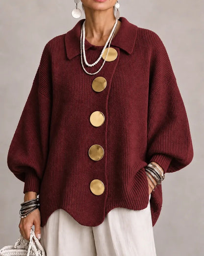Karina - Cardigan Oversize à Col et Boutons