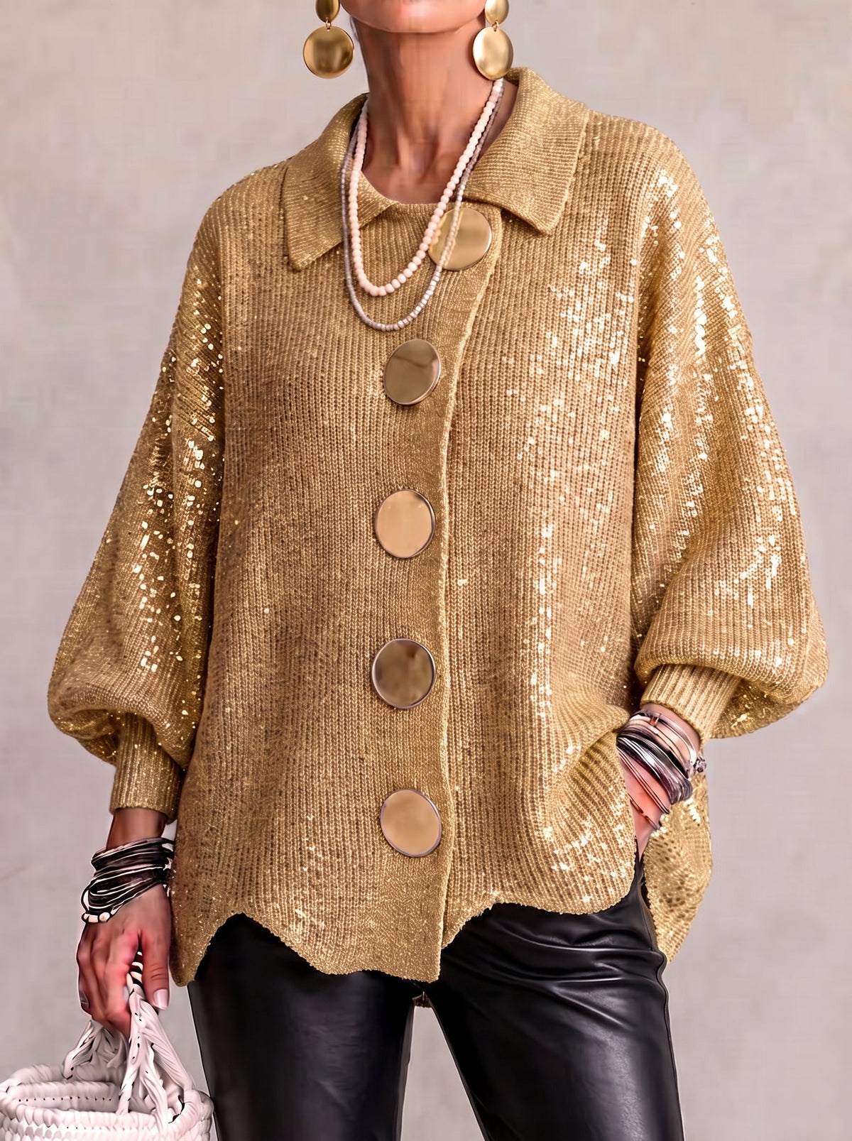 Karina - Cardigan Oversize à Col et Boutons