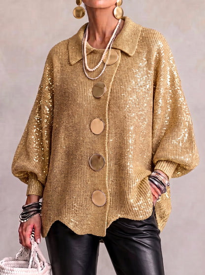 Karina - Cardigan Oversize à Col et Boutons