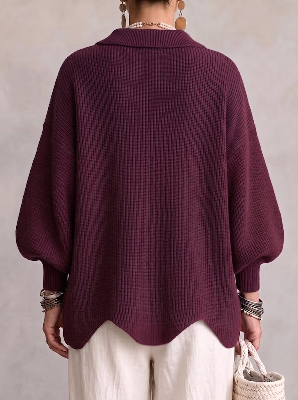 Karina - Cardigan Oversize à Col et Boutons
