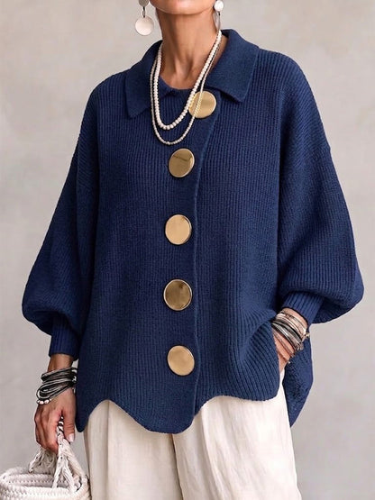 Karina - Cardigan Oversize à Col et Boutons