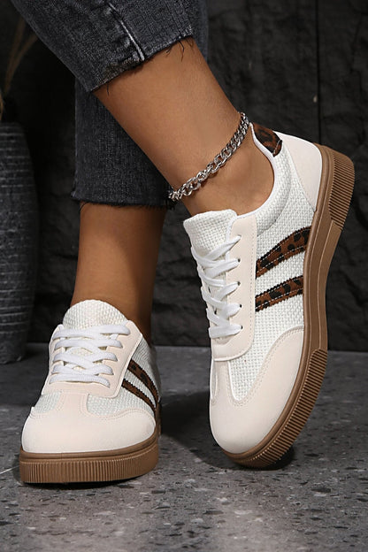 Amber™ : Baskets en cuir et cuir imprimé léopard
