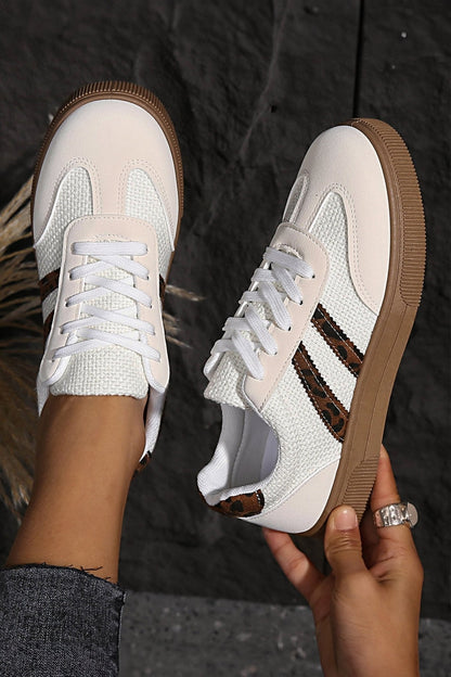 Amber™ : Baskets en cuir et cuir imprimé léopard