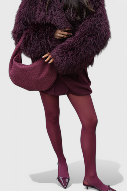 Sac à main moyen tissé lilas avec détails de nœuds
